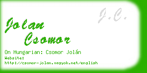 jolan csomor business card