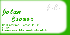 jolan csomor business card